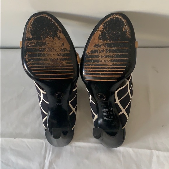 Dries Van Noten black and cream print slide sandal - Picture 6 of 8